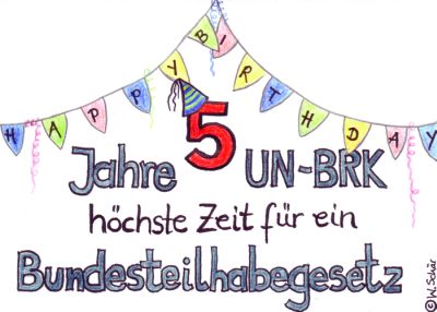 Postkarte 5 Jahre UN-BRK