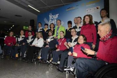 Paralympics-Team vor dem Abflug