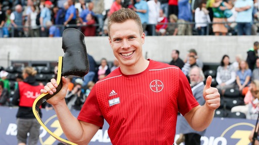 Markus Rehm nach seinem Meistersprung in der ARD-Sportschau