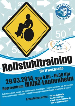 Plakat vom Rollstuhltraining