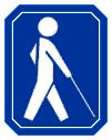 Button: Person mit Blindenstock