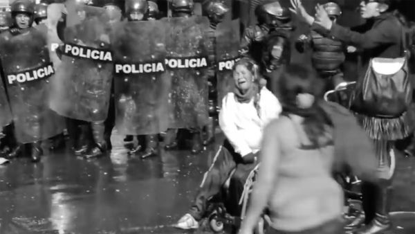 Polizeieinsatz gegen behinderte Menschen in Bolivien